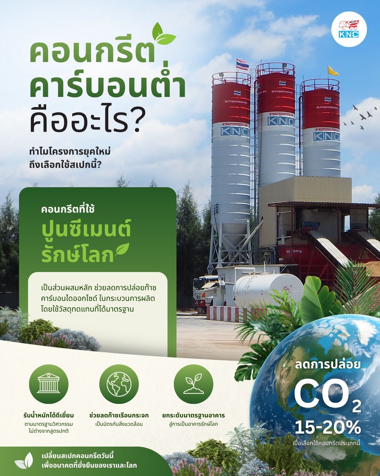คอนกรีตคาร์บอนต่ำสำหรับโครงการรักษ์โลก